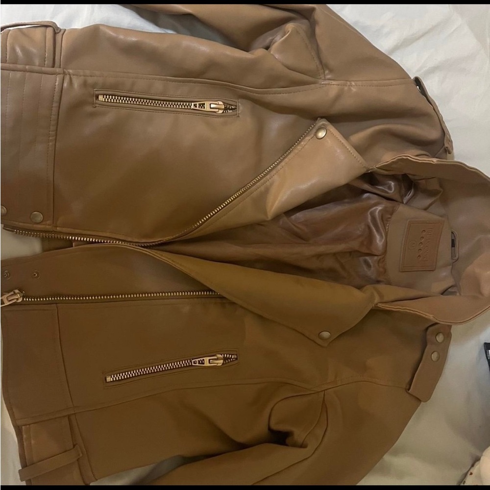 Brown Faux Leather Jacket